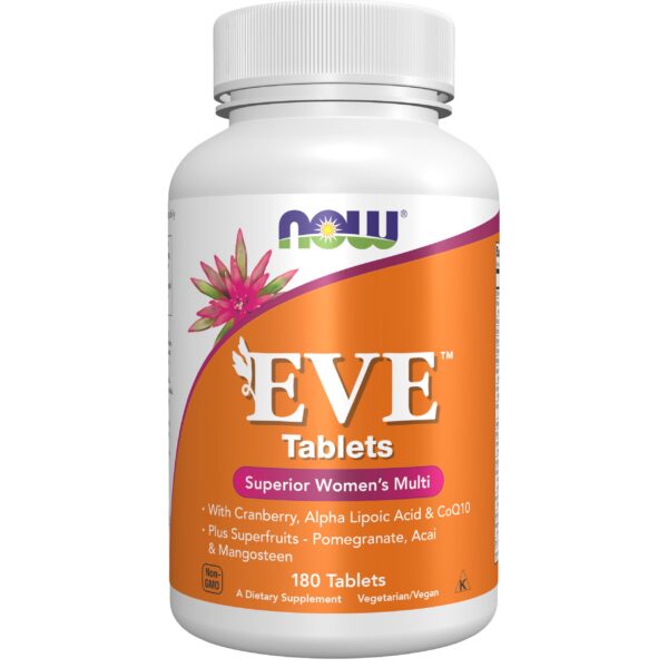 Frasco Multivitaminico NOW Foods Eve para mujer 180 tabletas
