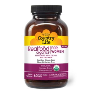Multivitamínico orgánico para mujeres Country Life RealFood envase frontal