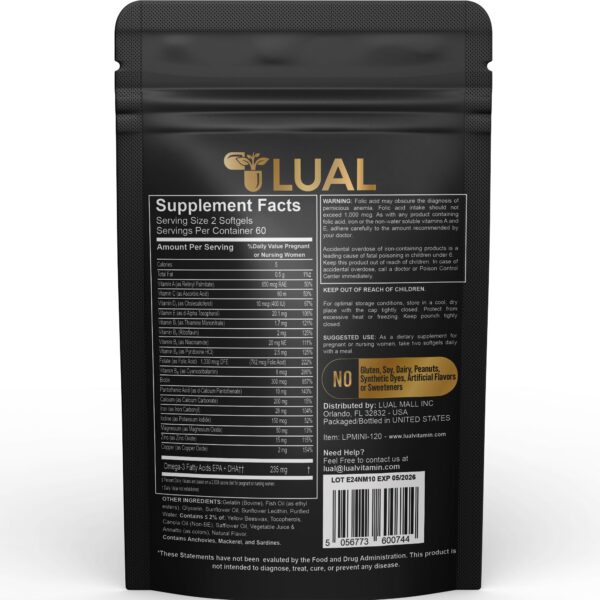 Multivitamínico prenatal LUAL cápsulas blandas para embarazo