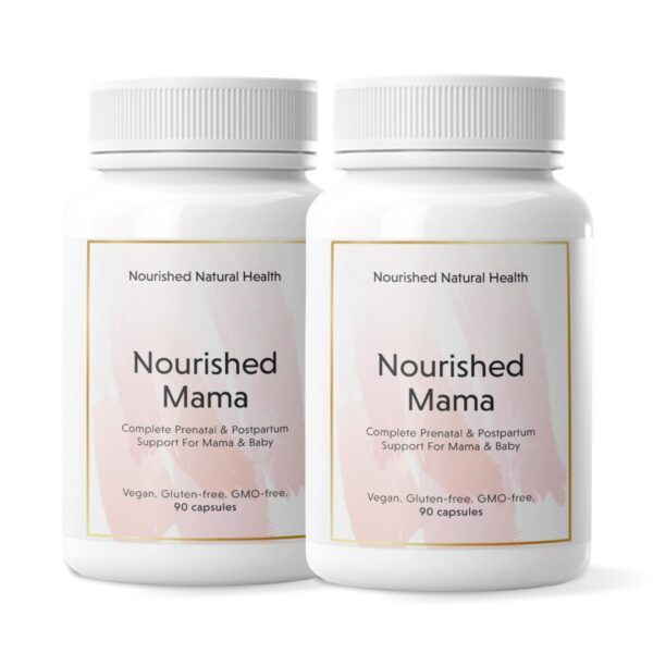 Multivitamínico prenatal vegano Nourished Mama frasco 180 cápsulas