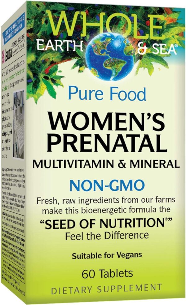 Multivitamínico prenatal Whole Earth & Sea de Natural Factors - 60 tabletas