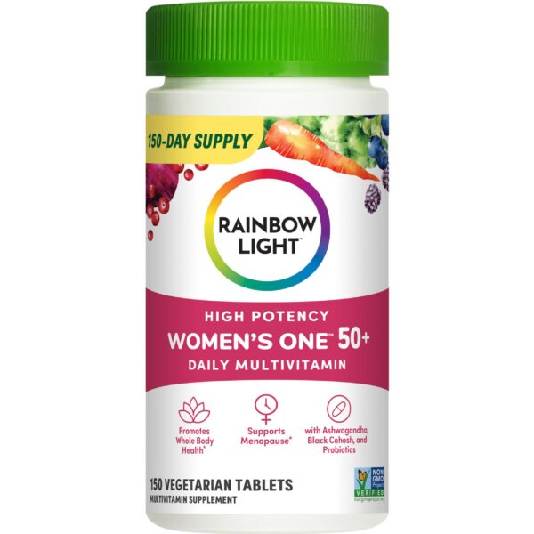 Version 1.0.0 Multivitamínico Rainbow Light para mujeres 50+ botella verde