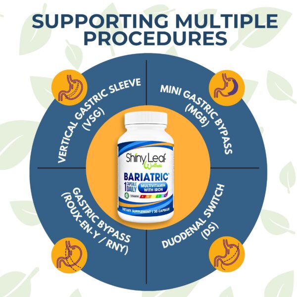 Multivitaminico Shiny Leaf 21 vitaminas y minerales post bariátrico