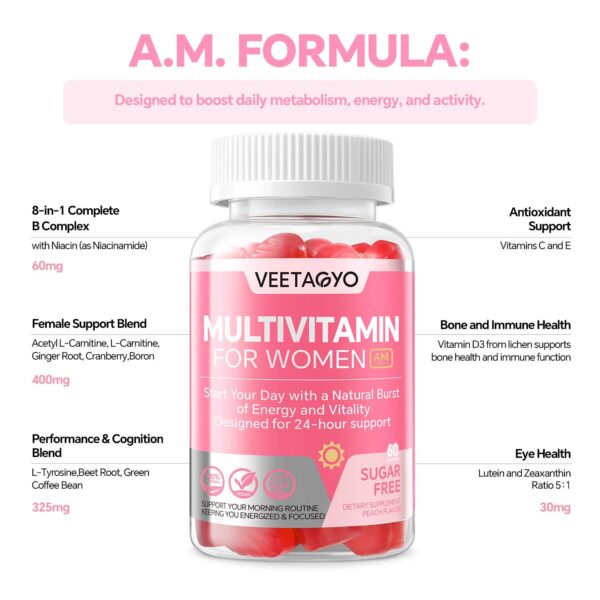 Multivitamínico sin azúcar y libre de alérgenos para mujeres