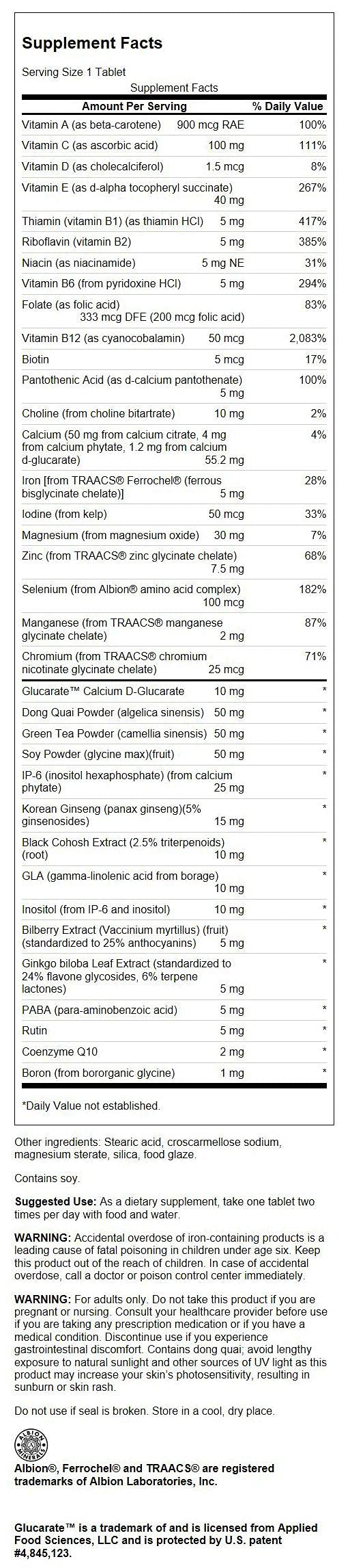 Multivitamínico Swanson apoyo antioxidantes salud hormonal