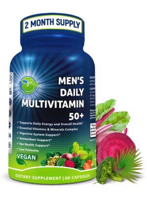 Version 1.0.0 Multivitaminico vegano hombres 50 plus cápsulas frasco frontal