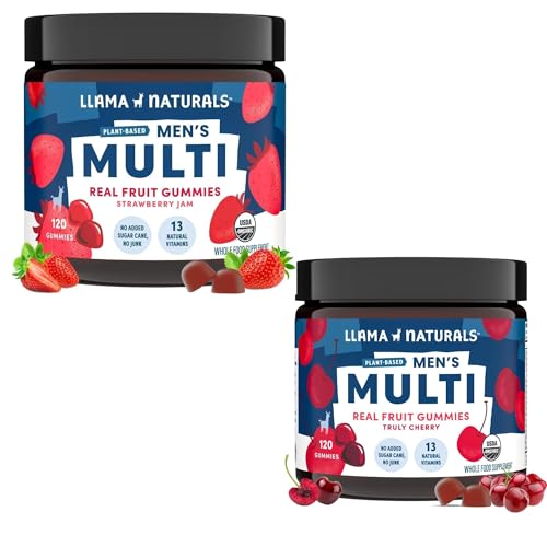 Multivitamínico vegano para hombres gominolas cereza y fresa Llama Naturals