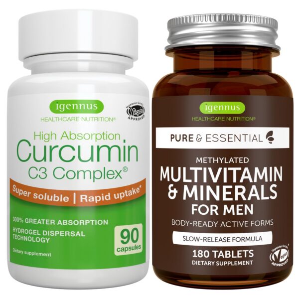 Frasco multivitamínico vegano Igennus para hombres