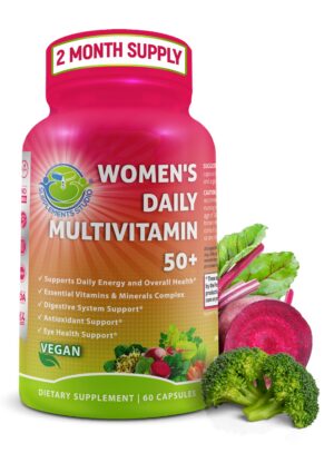Version 1.0.0 Botella multivitamínico vegano para mujeres 50+