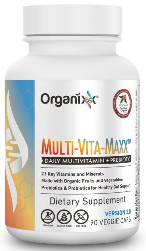 Version 1.0.0 Multivitamínico vegano Organixx con frutas y verduras orgánicas