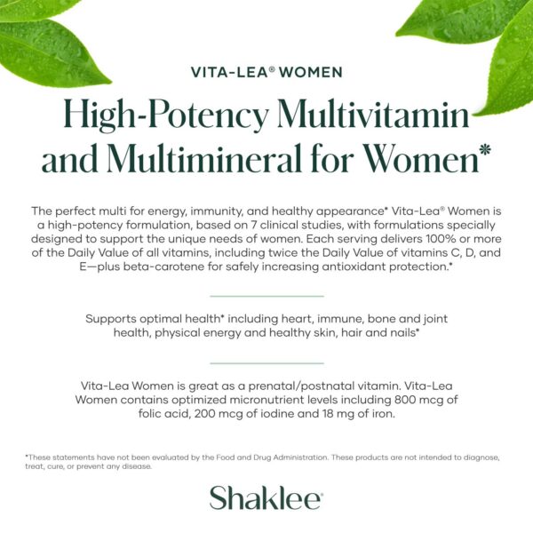Multivitamínico Vita-Lea Shaklee para mujeres salud ósea e inmune
