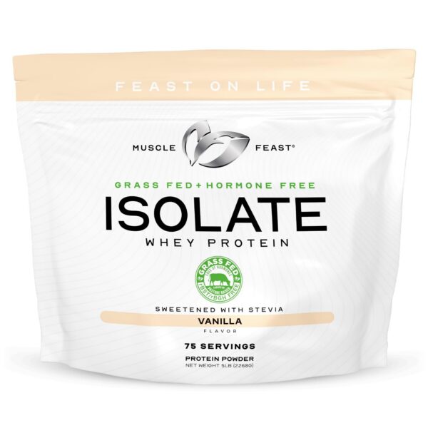 Version 1.0.0 Muscle Feast whey isolate frasco etiqueta frontal