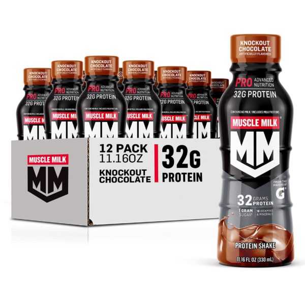 Botella de Muscle Milk Pro Shake Knockout Chocolate