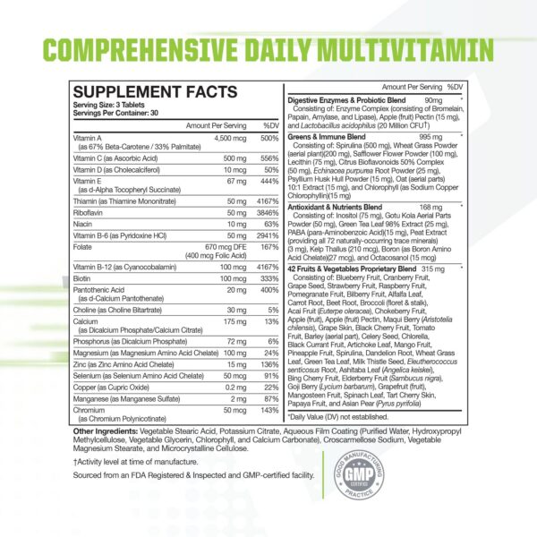 Version 1.0.0 Tabletas Muscle Pharm Essentials Multi-V+ para energía atlética