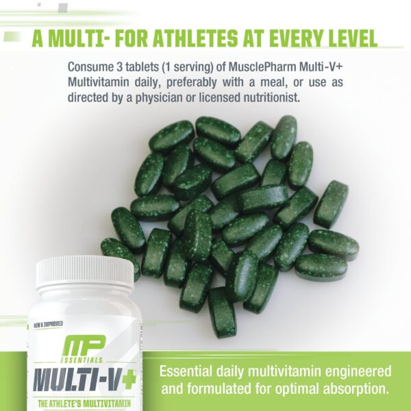 Tabletas Muscle Pharm Essentials Multi-V+ ingredientes y contenido