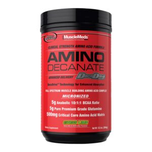 Version 1.0.0 MuscleMeds amino decanate Citrus Lime frasco etiqueta