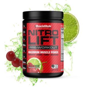 MuscleMeds Nitro Lift pre-entrenamiento suplemento sabor cereza lima
