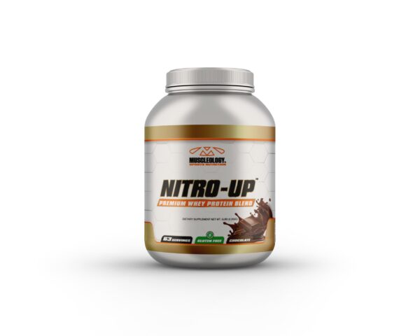 Version 1.0.0 Frontal de la etiqueta de proteina de suero MUSCLEOLOGY