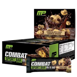 Caja de 12 barras MusclePharm Combat sabor galleta con chispas de chocolate