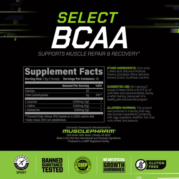 Frasco y tapa MusclePharm Essentials BCAA