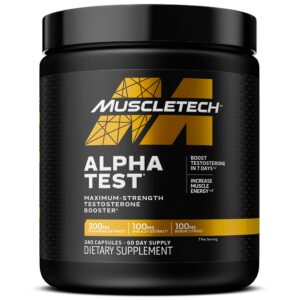 Frente del frasco MuscleTech AlphaTest