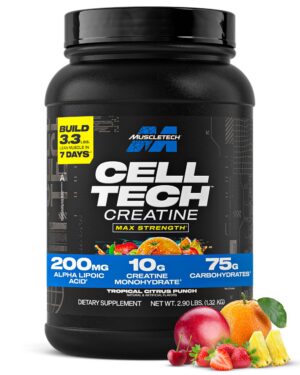 Frente del polvo MuscleTech Cell-Tech creatina monohidratada