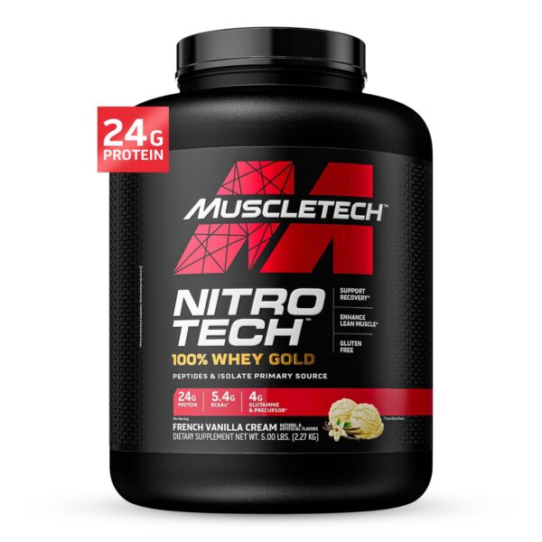 Version 1.0.0 Envase frontal de Nitro-Tech Whey Gold vanilla
