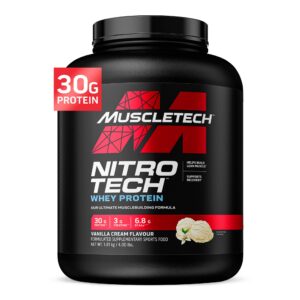 Frente del envase MuscleTech Nitro-Tech Whey Protein Vanilla