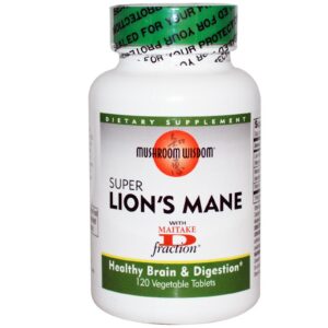 Mushroom Wisdom Super Lion's Mane 120 tabletas vegetales suplemento natural