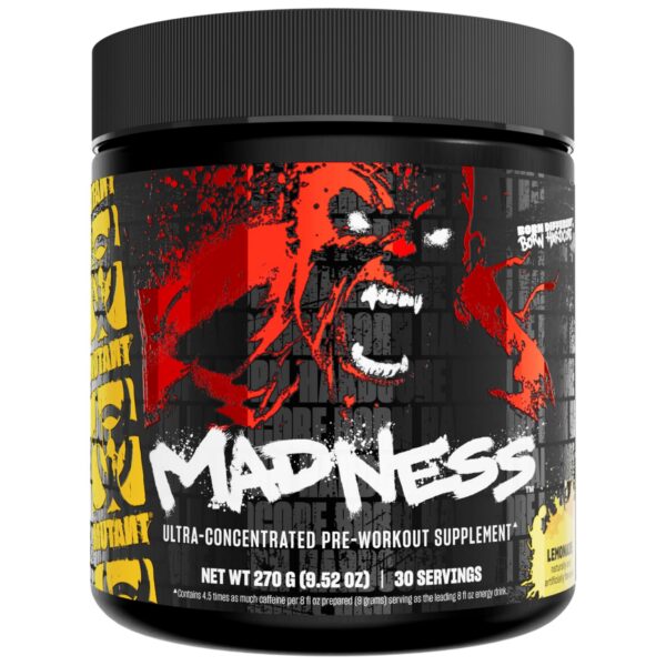 Mutant Madness polvo pre-entrenamiento frasco frontal