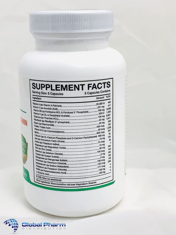 MVM Complete Multivitamin etiqueta posterior