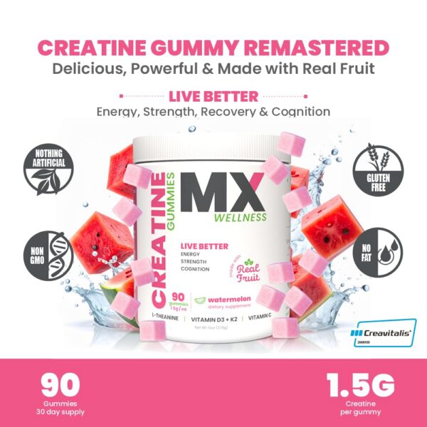 MX Wellness Creatine gomitas etiqueta lateral