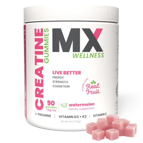 MX Wellness Creatine gomitas frente etiqueta