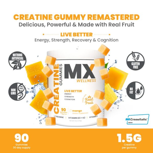 Version 1.0.0 Etiqueta lateral del envase MX Wellness Creatine Gummies