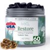 Frasco de gomitas MYCL Restore TurkeyTail en fondo blanco