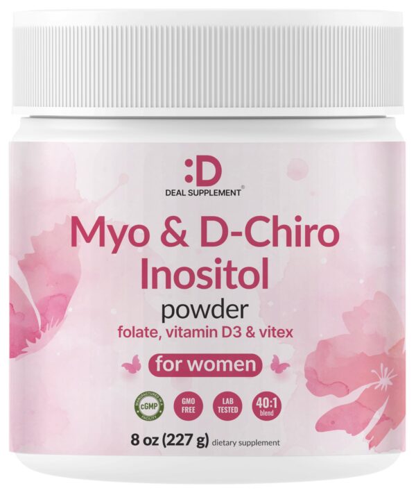 Etiqueta frontal de Myo-Inositol y D-Chiro Inositol para mujeres