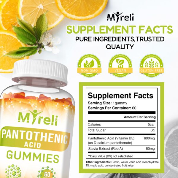 Frente de la caja MYRELI Pantoténico Gomitas