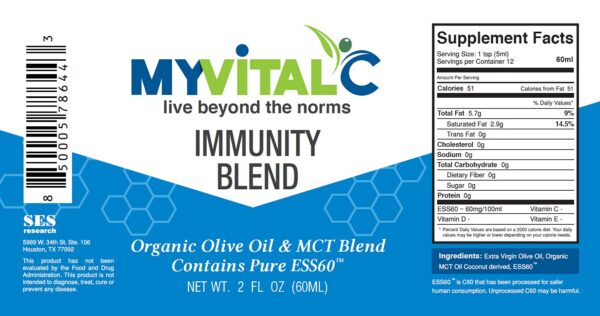 Etiqueta de ESS60 en botella de 120 ml