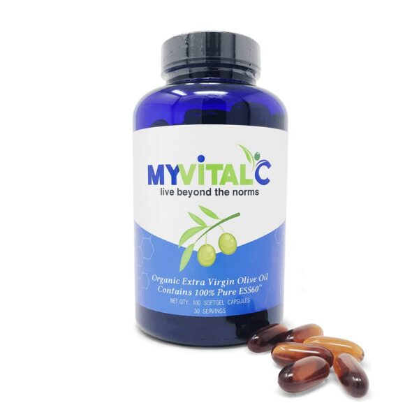 Frasco cápsulas blandas MyVitalC ESS60 Aceite de Oliva Virgen Extra