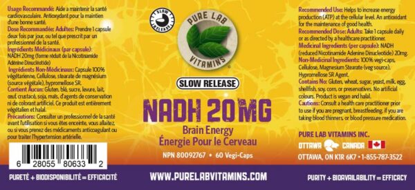 NADH Uniquitol Pure Labs Vitamins botella