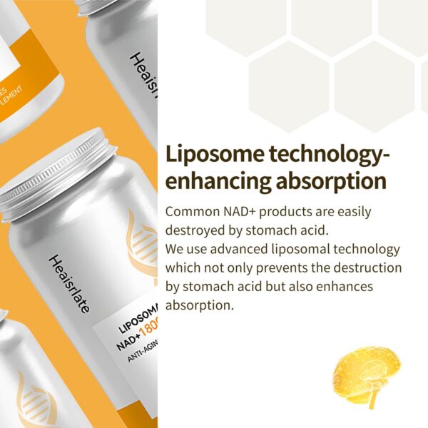 Frasco NAD+ con cápsulas visibles