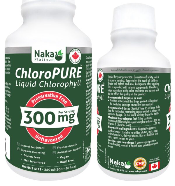 Frasco de Clorofila líquida CloroPURE 250 ml