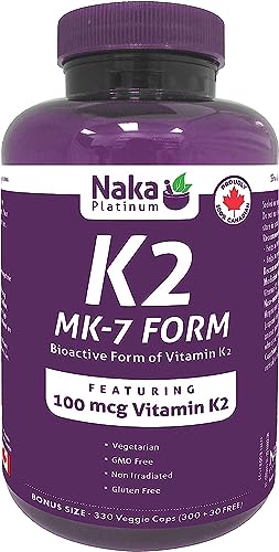 Naka Platinum vitamina K2 MK-7 cápsulas vegetarianas 330 unidades