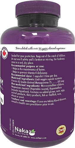 Naka suplemento vitamina K2 MK-7 100 mcg súper bono 330 caps