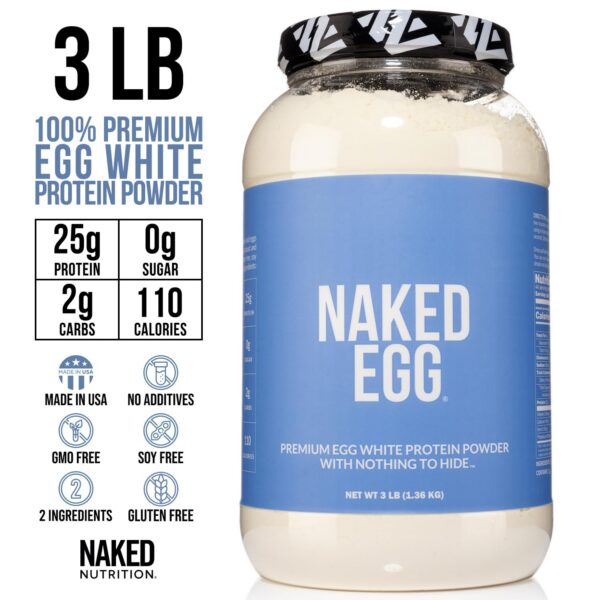 Version 1.0.0 Etiqueta Naked 3LB proteina clara huevo polvo