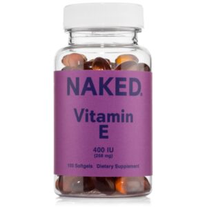 Version 1.0.0 Botella de Naked Vitamin E 400 UI con etiqueta