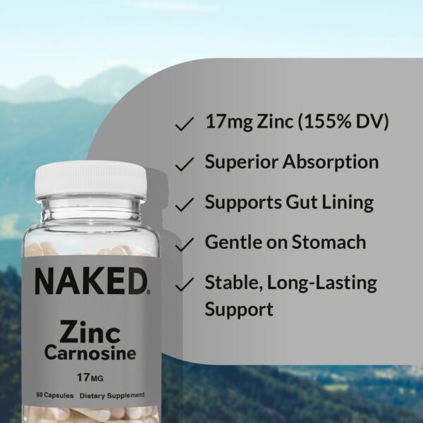 Naked Zinc Carnosine etiqueta de producto