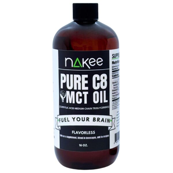 Frente del envase de Nakee Butter C8 MCT Oil