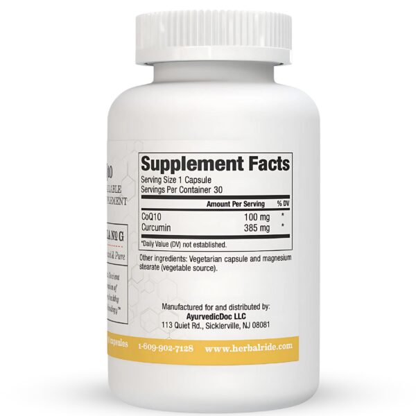 Etiqueta frontal Nano Meda CoQ10 con curcumina