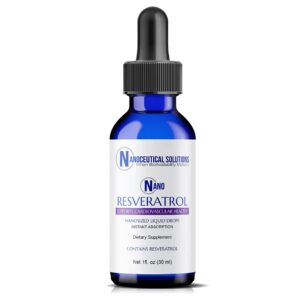 Version 1.0.0 Frasco de Nanoceutical Solutions resveratrol líquido nano 1 fl oz